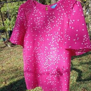 Draper James Fuchsia Floral Top